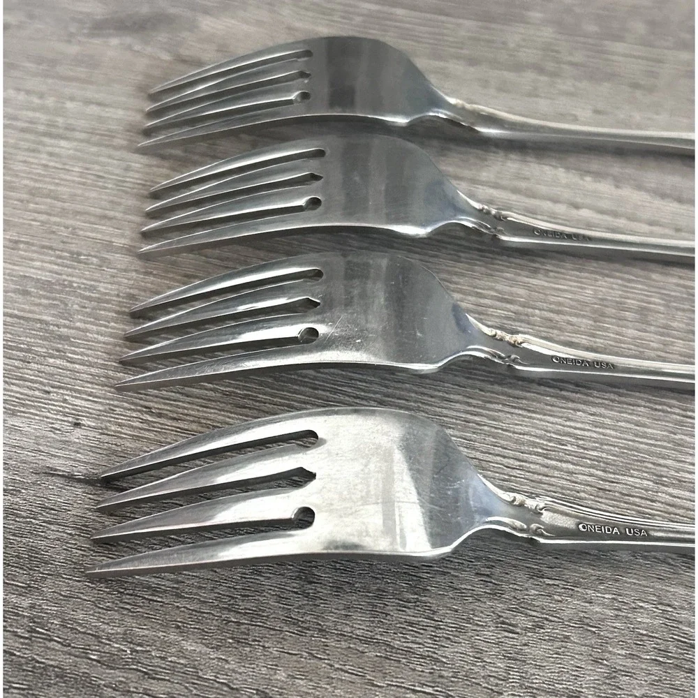 Onieda RENOIR‎ PEMBROOKE Salad Forks Set of 4 Stainless Made In USA